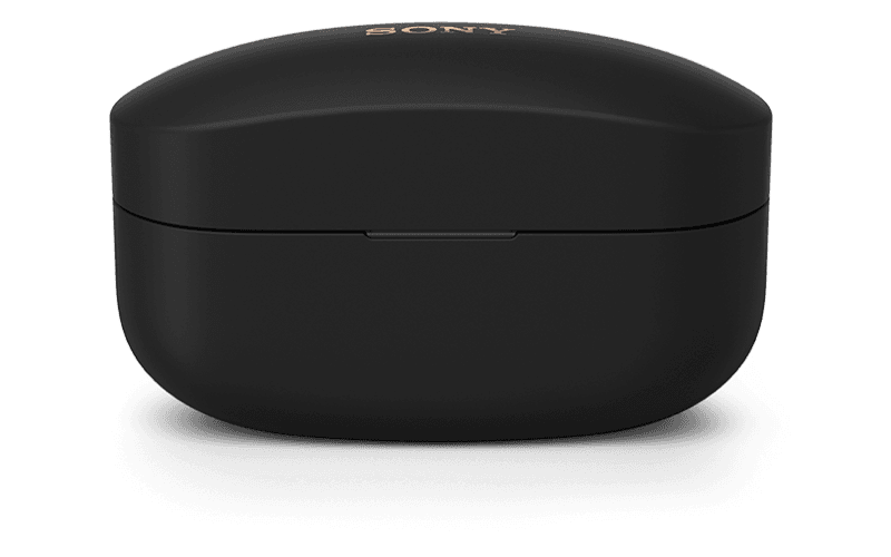 WF-1000XM4 charging case in black, lid closed